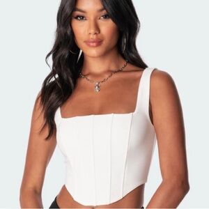 Adika White crop corset